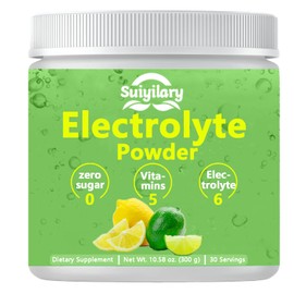Electrolytes Powder No Sugar, Liquid Daily IV Electrolyte Drink Mix, 5 Vitamins & 6 Electrolytes, Keto Friendly, Potassium & Salt, Sugar Free Hydration Powder, Lemon Flavour 300g