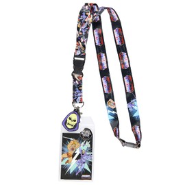 He-Man Master of The Universe ID Lanyard Badge Holder with Rubber Skeletor Charm and Collectible Sticker