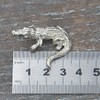 Crocodile Figurine, Crocodile Collectible Miniature, Handmade, in Fine Pewter, by