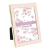 Laura Ashley 4x6 Pink Enamel Picture Frame, Gold Metal Edge