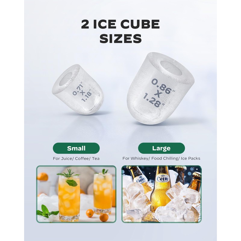 Ice Maker Countertops, Ice Machine with Self-Cleaning 1.8L Water Tank