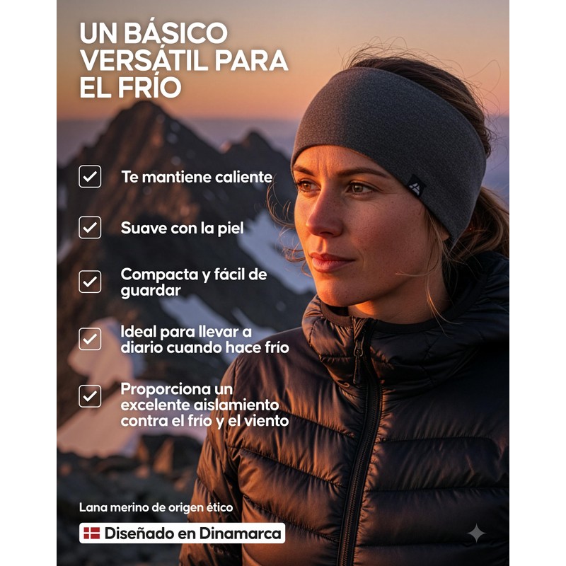 DANISH ENDURANCE Banda Térmica de Lana Merino con Forro Polar