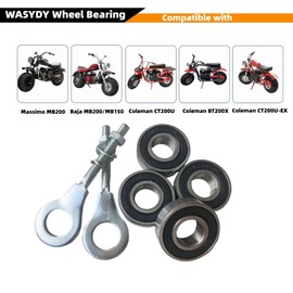WASYDY Front Rear Mini Bike Wheel Bearing 6202RS Bearing Kit for Coleman CT200U CT200U-EX BT200X Baja Warrior MB165 MB200 Massimo Hensim 196cc 6.5hp Motor,Coleman Mini Bike Go Kart Parts