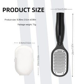 Foot File Callus Remover, Foot File with Dead Skin Catcher – Stainless Steel Feet Rasp for Wet/Dry Skin, Foot Scrubber for Mess-Free Pedicures, Heel Scraper for Cracked Heel Treatment (White)