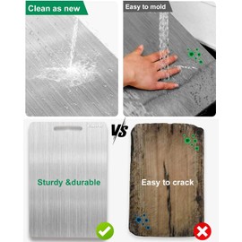 100% Pure Titanium Cutting Board - Cutting Boards for Kitchen, Dishwasher Safe Double-Sided Titanium Board for Home Kitchen Outdoor Camping Christmas Holiday Gifts for Women Wife (18 x 12 inches)