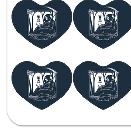 Death Grim Reaper Waiting with Hourglass Heart Shaped Planner Calendar Scrapbook Craft Stickers