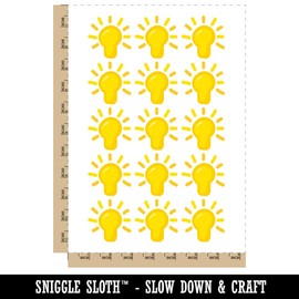 Light Bulb Idea Doodle Temporary Tattoo Water Resistant Fake Body Art Set Collection - 15 2" Tattoos (1 Sheet)