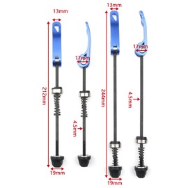 Pxyelec 2 Pairs Blue Quick Release Bike Hub Front and Rear Bike Axle Hollow Shaft Fit for Road Bike MTB BMX