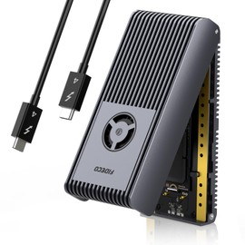 FIDECO 40Gbps M.2 NVMe Enclosure, USB4 NVMe SSD Enclosure, Aluminium SSD Case with Cooling Fan, Supports UASP and Trim, Compatible with USB4/3.2/3.1/3.0, Sandwich Design