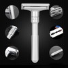 Men Hand Shaving Knife Set with 5Pcs Double Edge Replacement