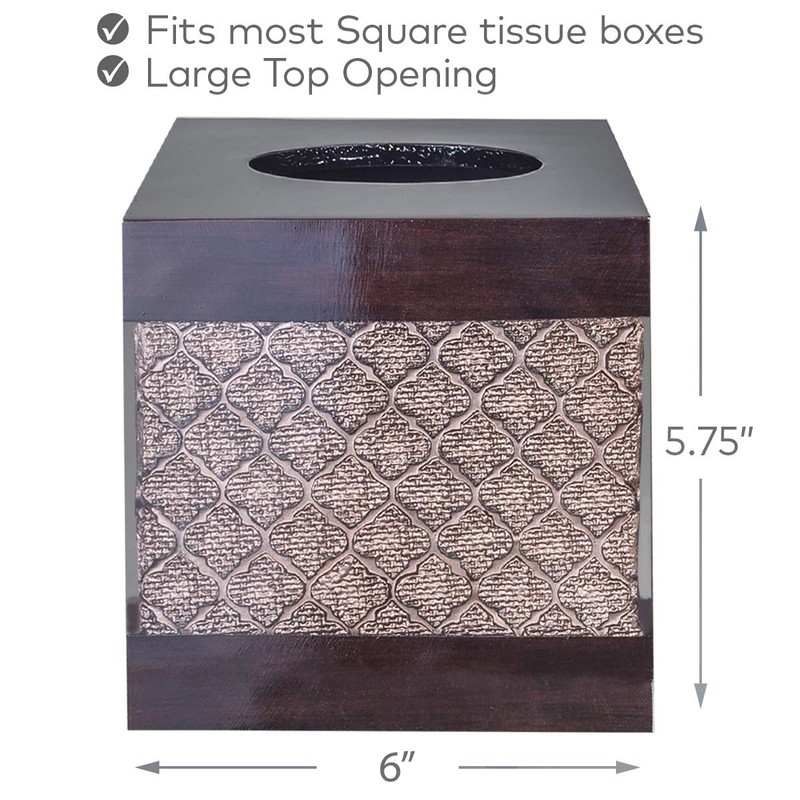Creative Scents Dahlia Square Tissue Box Cover - Decorative Bathroom
