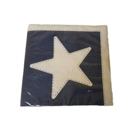 Patriotic Napkins Blue with Large White Star Paper Cocktail Beverage Party Napkins 6.5" x 6.5" Package of 20