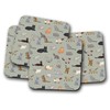 4 Set - Cute Cats Pattern Coaster - Kittens Cat