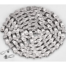 6 7 8 Speed Bike Chain with Missing Chain Link, 116 Links Bicycle Chain 1/2 x3/32 inch for 6 7 8 Speed Road MTB Bike