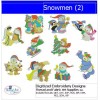 Threadart Embroidery Design Set - Snowmen(2) - 10 Designs -