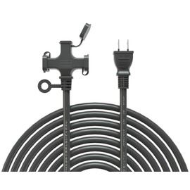 Soft Electric Wire Extension Cord, 12A, Outdoor, 3 Outdoors, 12A, Soft Power Tap, 12A, Black, PSE Certified, VCT, Dustproof, Double Covered, Cold Resistant, Heat Resistant, Plug with Tracking Cover,