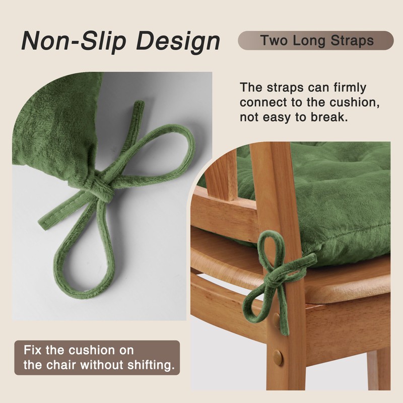 OVOV 4 Pack Chair Cushions for Dining Chairs Soft Seat