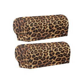 Fiqyvagox Leopard Print 2 PCS Durable Couch Arm Covers with 10 Twist Pins Furniture Arm Covers Easy to Install Armchair Slipcovers for Guest Rooms Decoration