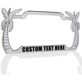 Just Keep Swimming Palm Tree Style Heavy Duty Metal License Plate Frame Beach License Plate Car Holder/Car Accessories