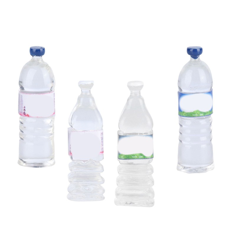 40pcs Dollhouse Water Bottles Set 4 Styles Miniature Drinking Accessories