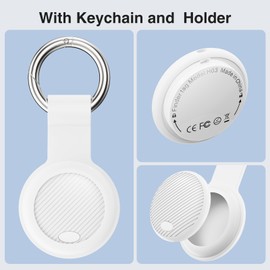 Air Tags-2 Pack - GPS Tracker Bluetooth Key Finder Compatible with Apple Find My (iOS Only) with Silicone Case, IP68 Waterproof, 100dB Loud Beep Smart Tag for Bike, Wallets, Luggages, Bags