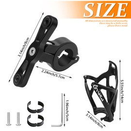 cersaty® Bottle Holder Adapter, Waterproof Bottle Holder Adapter Bicycle with 1 Piece Bottle Holder Bicycle for Bottle Holder and Bikes, Scooters