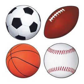 Beistle 4-Pack Sports Cutouts, 12-Inch-15-Inch