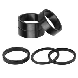 EICKMO 6 PCS 1 1/8" Headset Spacers, 28.6 mm Aluminium Alloy Steering Tube Spacers for MTB Road Bikes, Bike Stem Spacers 2/3/5/10 mm Lightweight Black Cycling Components