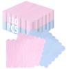 120 Pcs Pink and Blue Napkins,Gradient Pink and Blue Scalloped