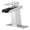 Llave Monomando Banna Acero Inoxidable Cascada Para Lavabo Acabado Brillante