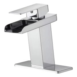 Llave Monomando Banna Acero Inoxidable Cascada Para Lavabo Acabado Brillante