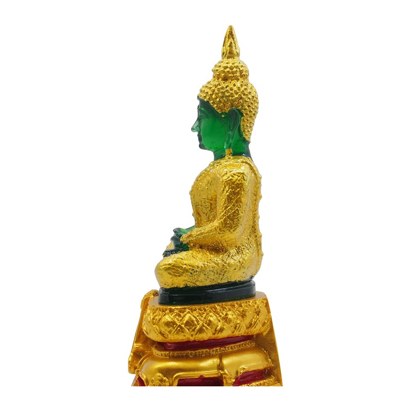 BUDDHO Emerald Buddha Statue Meditation 7" H. Jade Buddha Statue