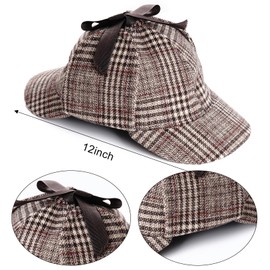 Yookat 5 Pieces Detective Costume Detective Hat 100 Days of School Costume Detective Costume Accessories Set (Retro)