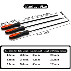 Files with Handle, File for Chainsaws, Saw Chain Files, 3 Pieces, 4.0 mm, 4.8 mm, 5.5 mm, Horse File, Round Files for Chainsaws, Round File, Horse Chainsaw File, Horse Rasp for DIY Electric Saws