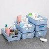 Stackable Woven Plastic Basket, Storage Bins for Cabinet, Closet, Shelf,