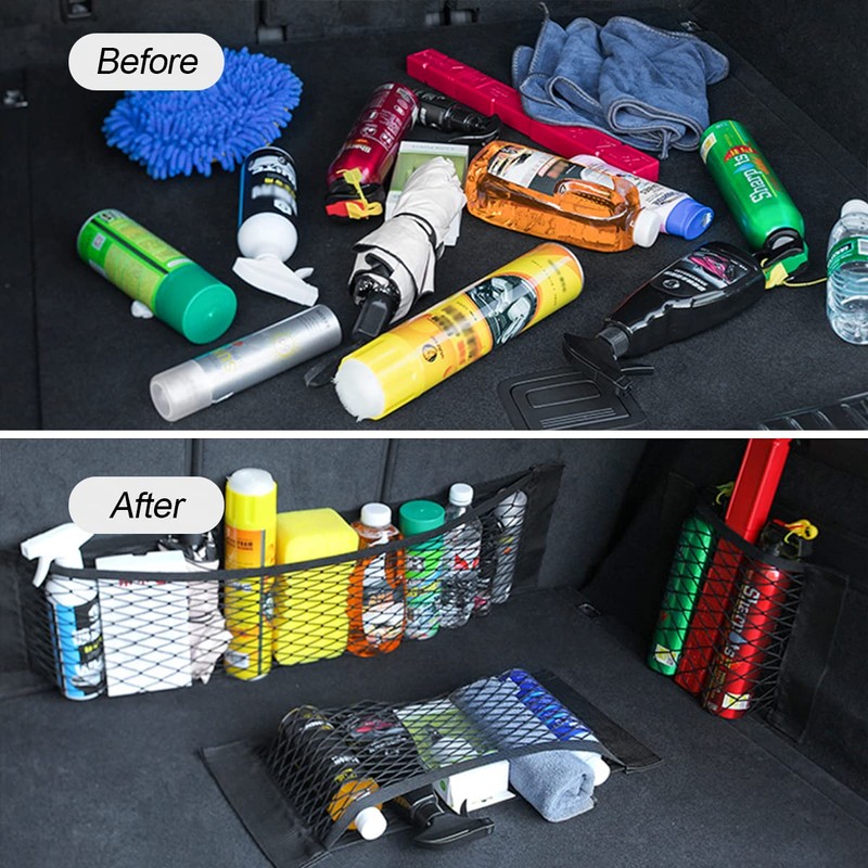 Mesh Cargo Net for Car, Universal Stretchable Trunk Storage Net