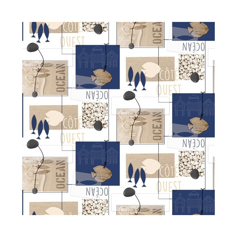 Martina Home Oilcloth Tablecloth Ocean Unique 100 x 140 cm