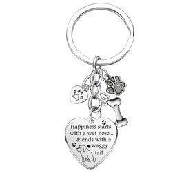 Hgreiwgk Dog Memorial Gifts for Dog Keyring Cute Paw Charm Keyring Pet Owner Gift Puppy Keyrings Present for Pet Lover Gift Birthday Present