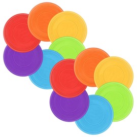 Nujzuir 24Pcs Kids Flying Disc 7 Inch Silicone Flying Disks Set in Bulk for Children Dogs Outdoor Backyard Lawn Sports Games Party Favors, 6 Colors