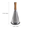 Ciieeo Stainless Steel Cheese Grater with Wooden Handle - Three-Sided