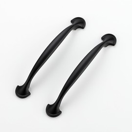 Ravinte 5 Pack Solid 5 Inch Rounded Foot Arch Kitchen Cabinet Handles Matte Black Curved Cabinet Pulls Black Drawer Pulls Kitchen Cabinet Hardware Kitchen Handles for Cabinets Drawer Handles