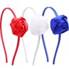 Bouory Rose Flower Headband 4th of July Hairband Red White