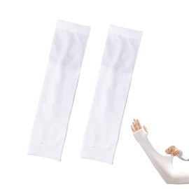 DEVENTORZ Arm Cover, Cold Sensation, Sunscreen, UV Protection, Men's, Women's, Long Length, Both Arms, Finger Hanging, Plain, Breathable, Anti-Slip, Golf, Baseball, Running, Sports, Bicycle, Work, Arm