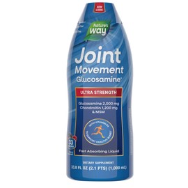 Ultra Strength Joint Movement Glucosamine, Shellfish Free, Gluten Free, Sugar Free (Glucosamine 2000mg + Chondroitin 1200mg + MSM 500mg) 33.8 Fl Oz (Pack of 1)