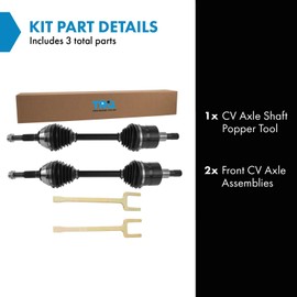 TRQ New Front CV Axle Shaft Pair with Removal Tool For Trailblazer Envoy Ascender