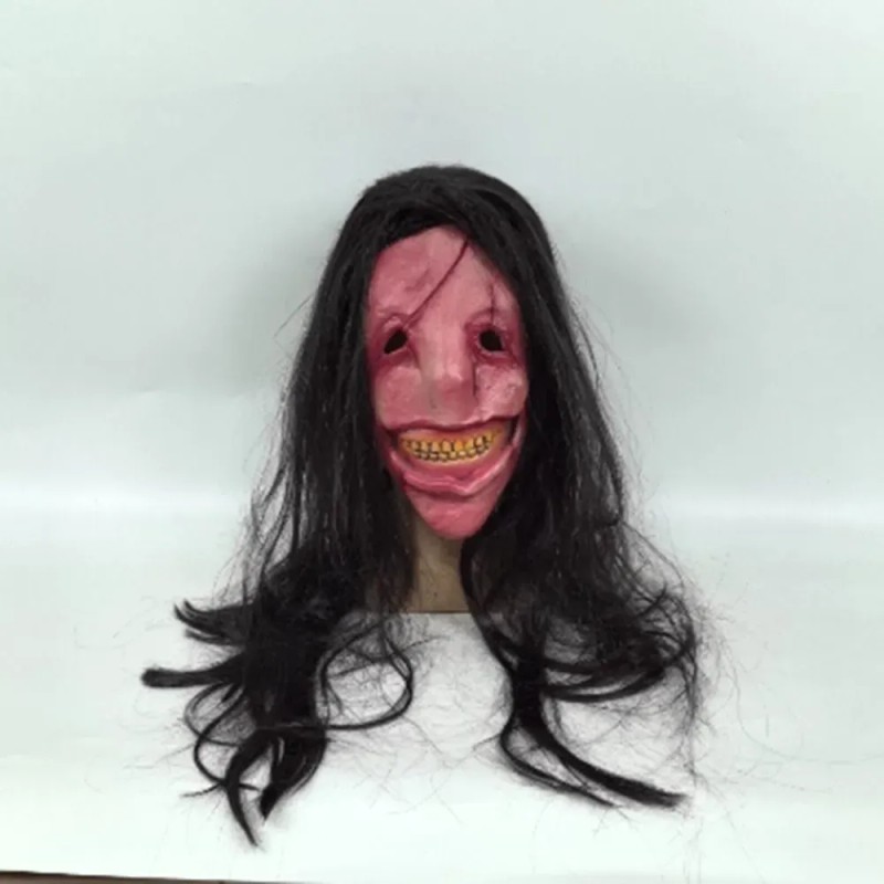 Máscara De Diablo Con Cara Roja De Pelo Largo, Máscaras