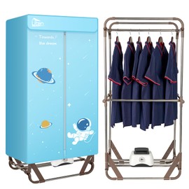 Uten Clothes Dryer, 1500W Power Electric Clothes Dryer Machine with Timer, 2-Tier Laundry Drying Wardrobe, Foldable Clothes Drying Rack and Dryer for Travel, Apartments, RV, Home