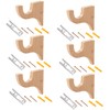6 Pack Curtain Hooks for Wall, Wooden Shower Rod Holder