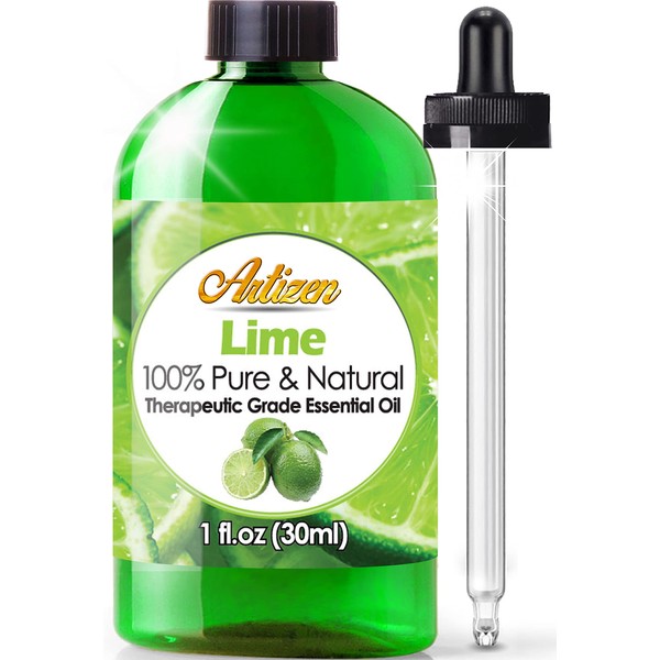 Artizen Lime Essential Oil (100% Pure & Natural - Undiluted) Therapeutic Grade - Huge 1oz Bottle - Perfect for Aromatherapy, Relaxation, Skin Therapy & More!