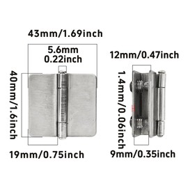 Runseaway 2PCS 180° Glass Door Pivot Hinge Kit, Stainless Steel Adjustable Double Clamp Hinges for 5-7mm Glass, Shower Door Replacement Parts with Screws